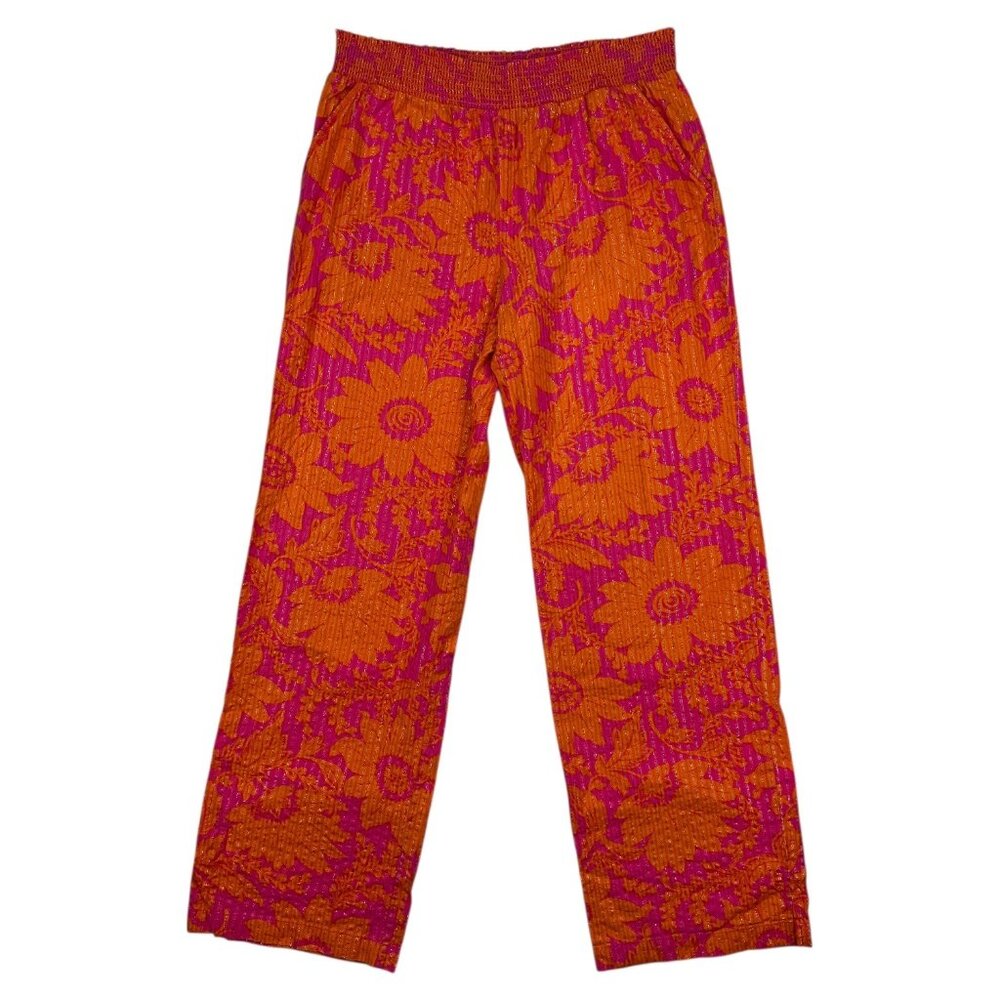 Anthropologie Lilka Floral Palazzo Lounge Pant S Pink Orange